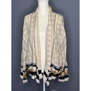 Zara Women's Folk Style Bohemian Kimono/Jacket Embellished Geometric Pattern